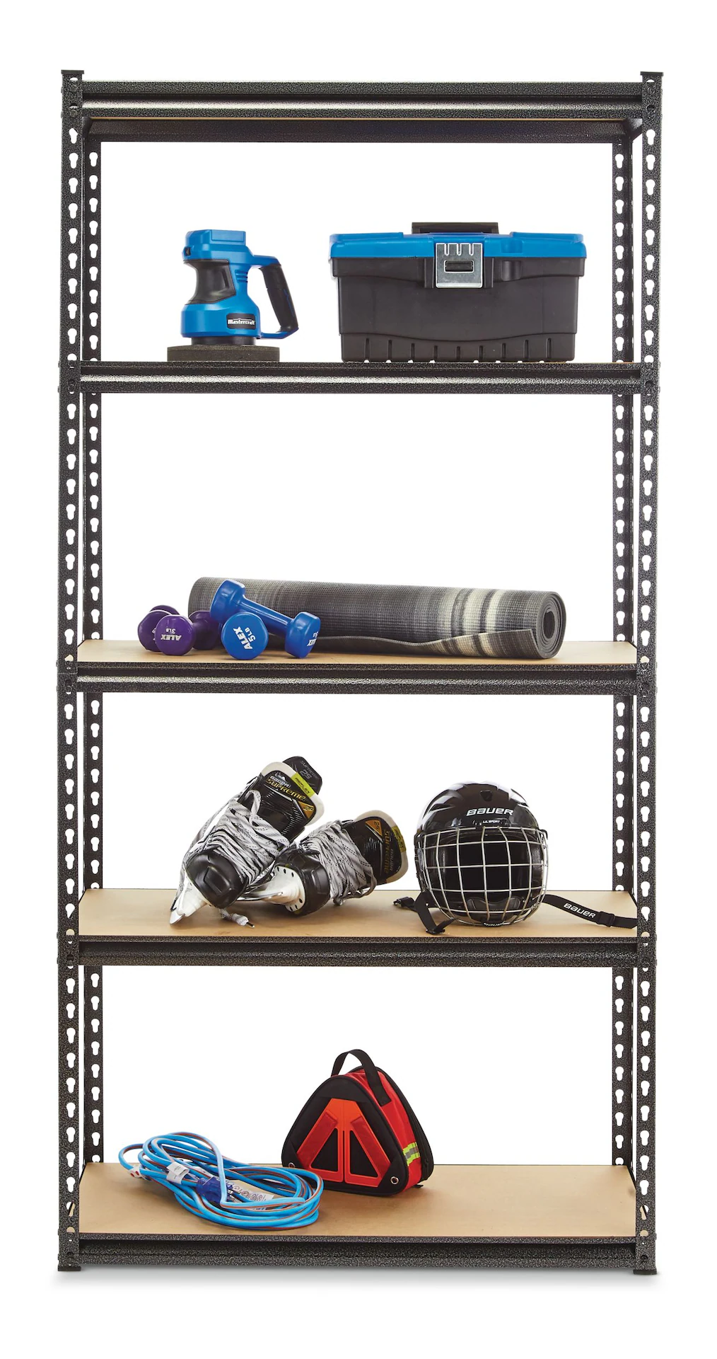 Mastercraft 5-shelf steel and wood storage rack